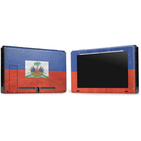 Haiti Flag Distressed Nintendo Switch Bundle Skin